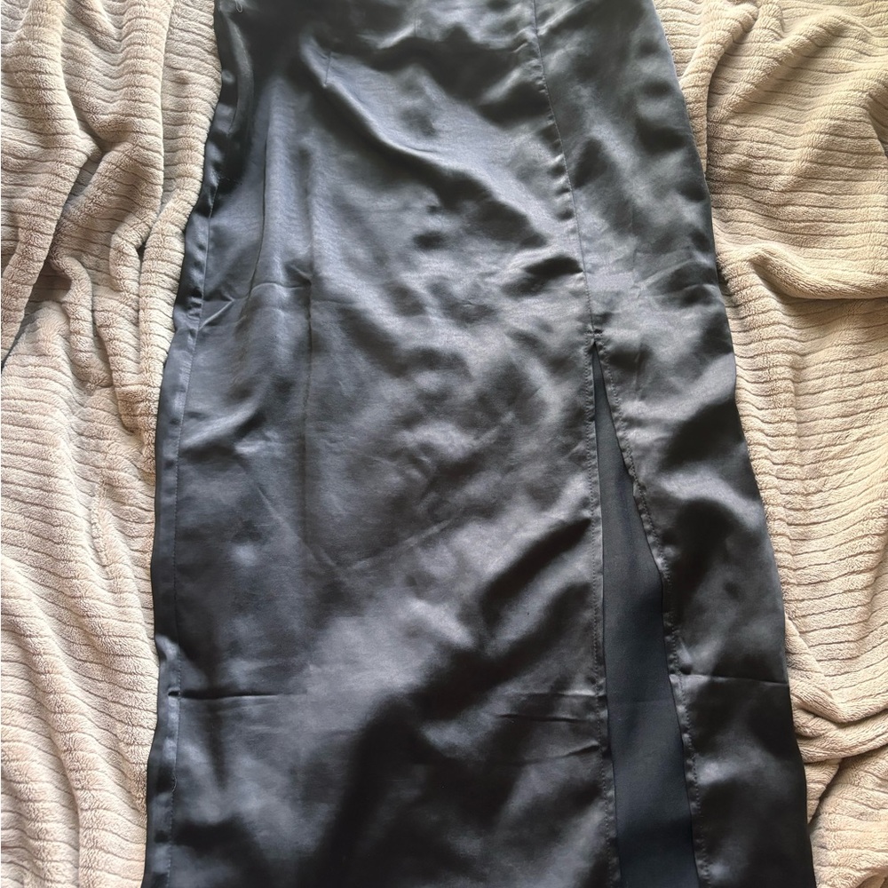 Elegant Black Satin Skirt